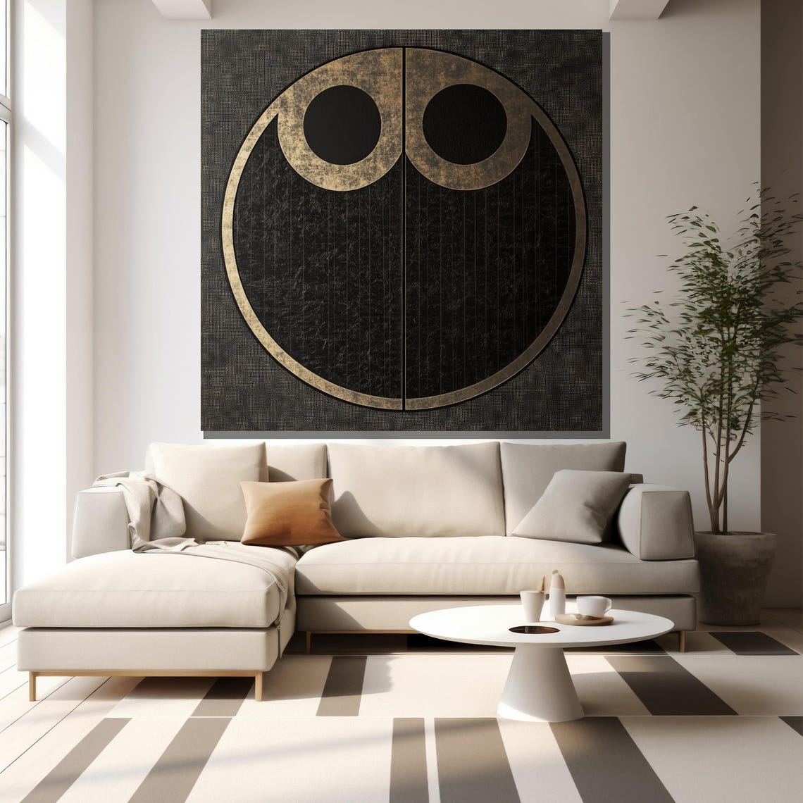 Minimalist Black Gold Circular Geometric Bold Modern Abstract Poster - Image 2
