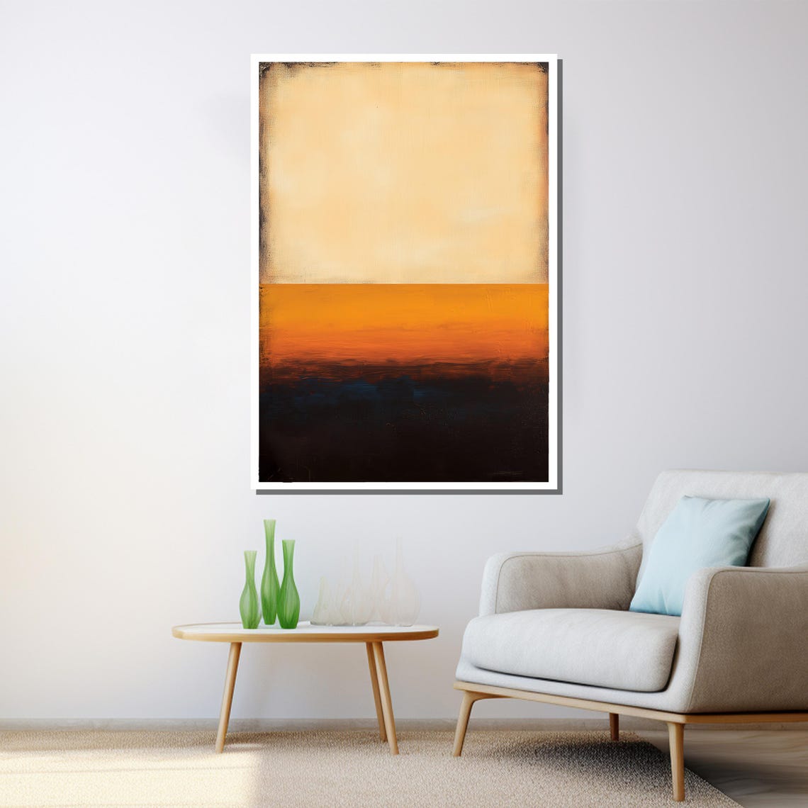 Mark Rothko Beige Orange Black Color Field Abstract Art Print - Image 3