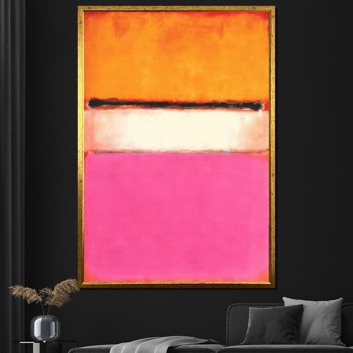 Mark Rothko Painting Pink Orange And White Abstract Art Modern Wall Decor Mid Century Gift Large Artwork