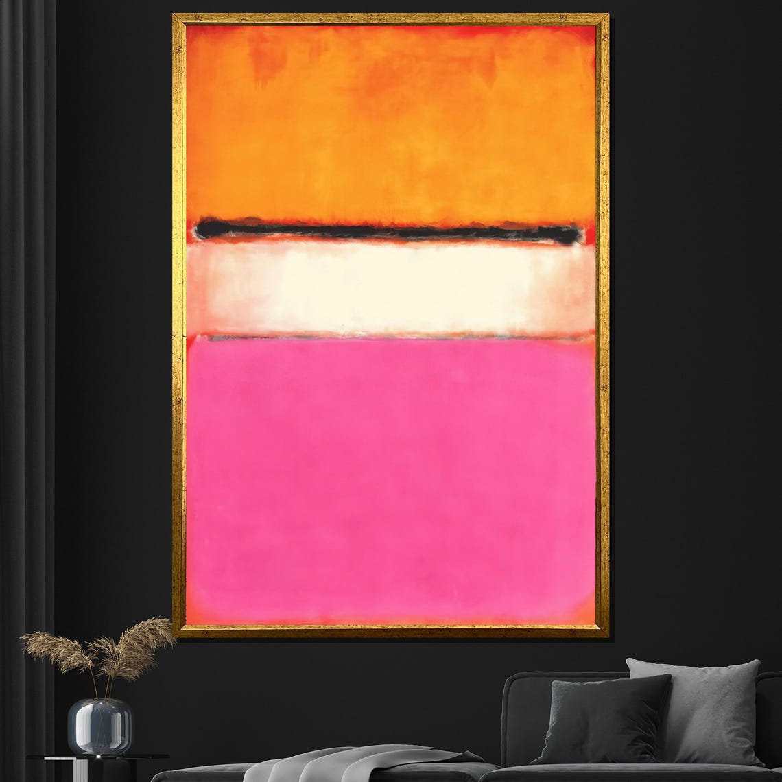 Mark Rothko Style Orange White And Pink Stacked Bands Art Poster