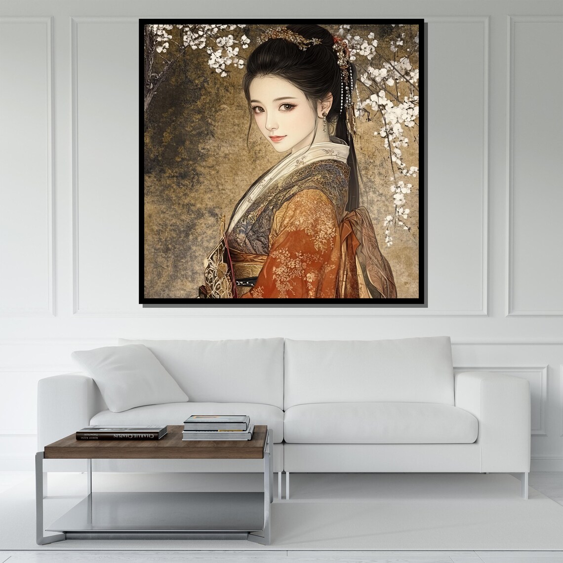 Chinese Woman In Hanfu With Cherry Blossoms Elegant Art Poster - Image 5