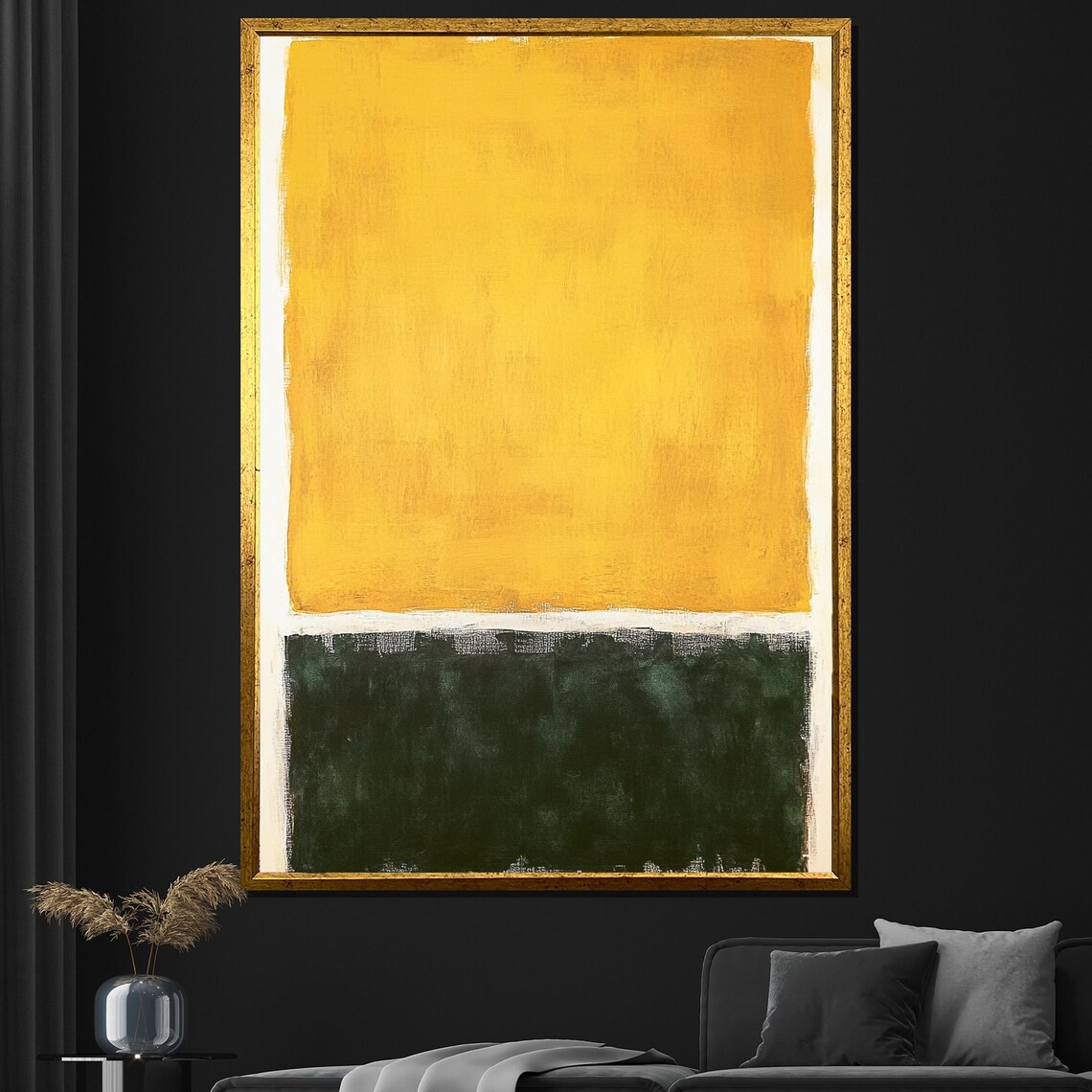Rothko-Inspired Yellow and Green Abstract Art Print