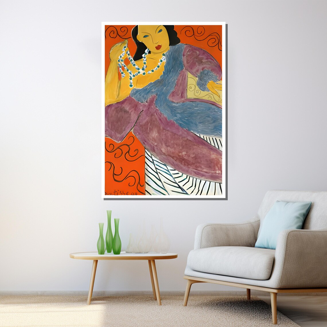 Henri Matisse Woman With A Necklace Bold Portrait Purple Shawl Poster - Image 3