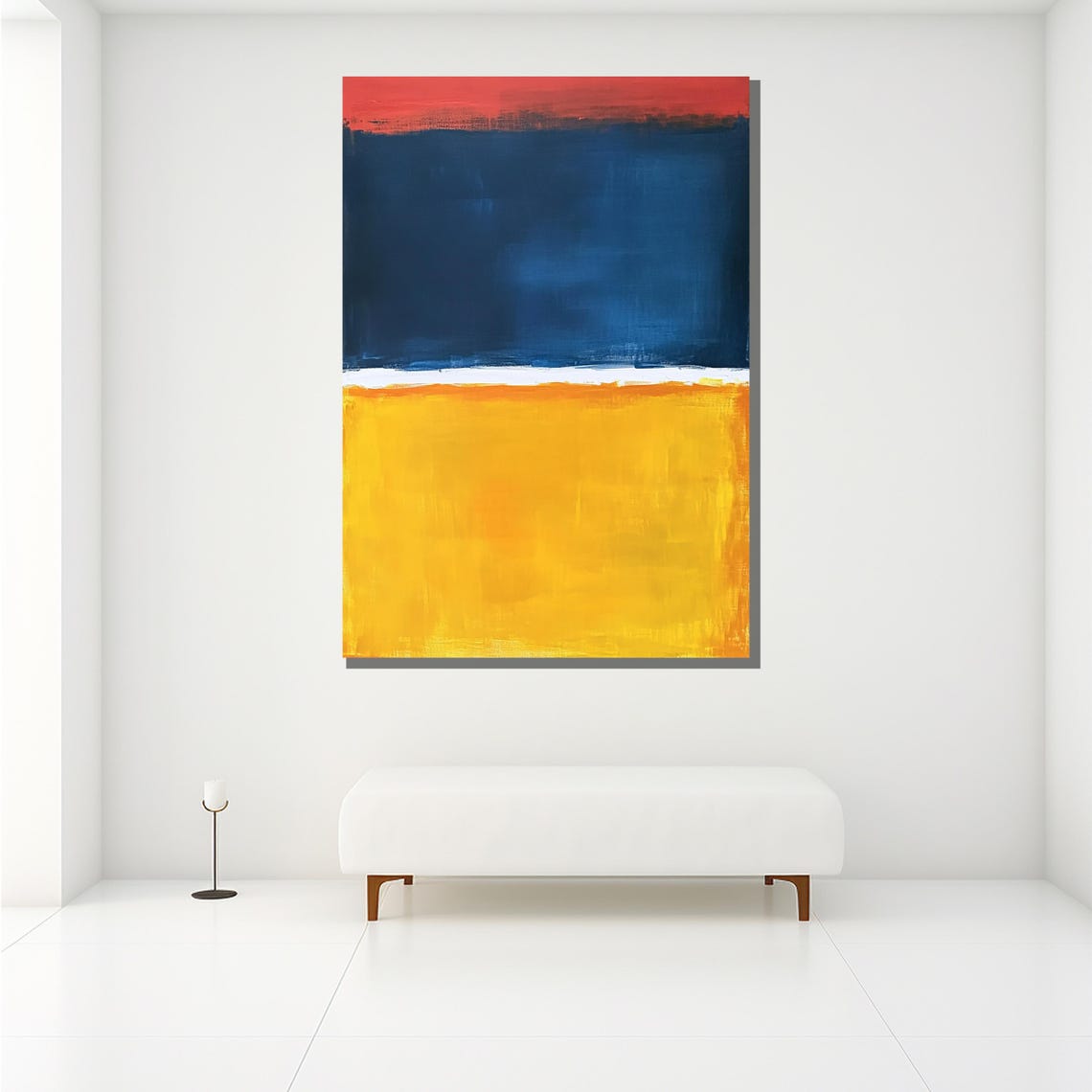 Mark Rothko Blue Yellow Red Striped Color Field Abstract Print - Image 2
