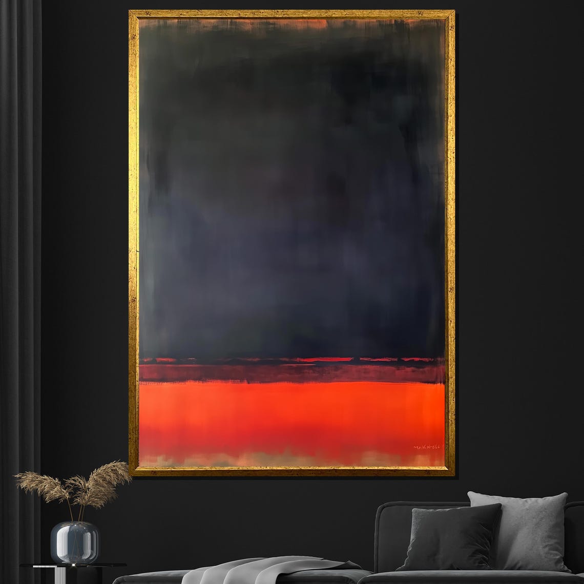 Mark Rothko Black Red Glowing Dramatic Color Field Art Print