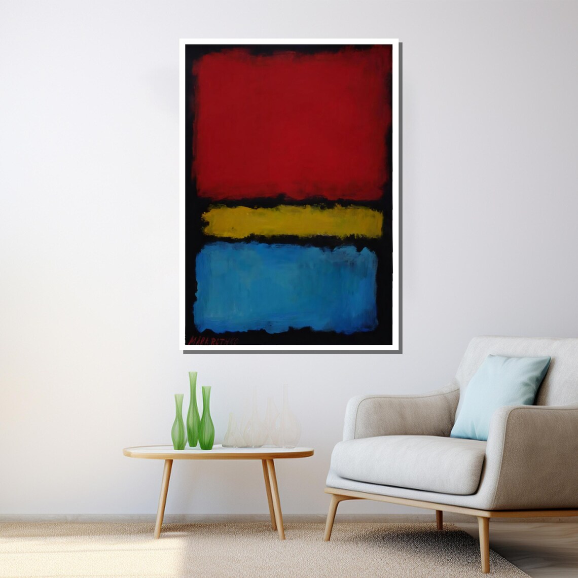 Mark Rothko Style Red Yellow And Blue Color Field Abstract Poster - Image 3