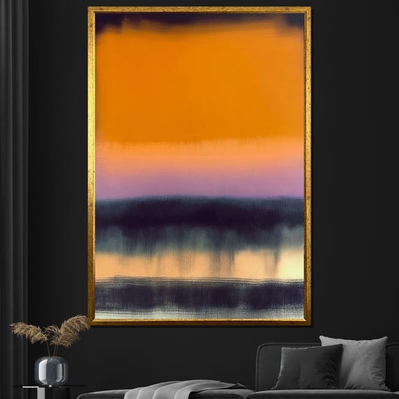 Mark Rothko Painting Sunset Orange And Purple Abstract Art Modern Wall Decor Mid Century Gift Large Artwork
