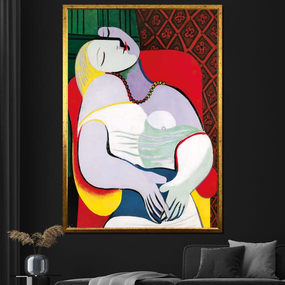 Pablo Picasso Le Rve Painting Cubist Art Print Classic Wall Decor Famous Artist Home Gift