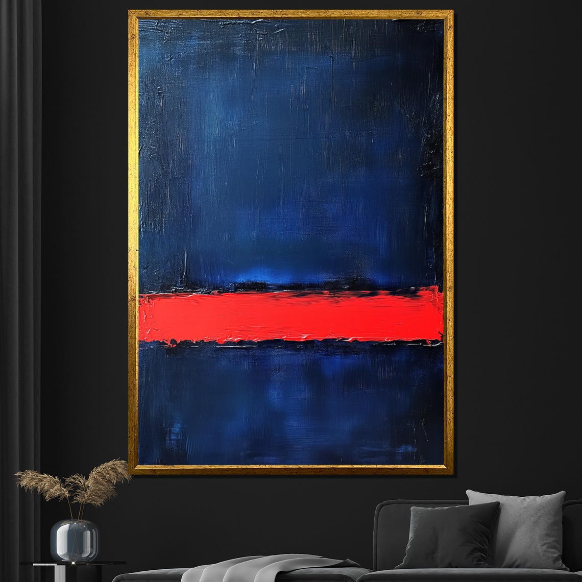Mark Rothko Dark Red Blue Textured Expressionist Abstract Print