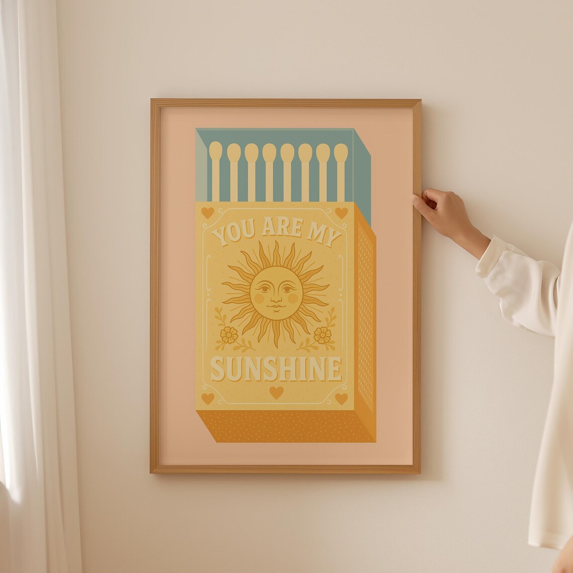 You Are My Sunshine Retro Matchbox Sun Poster