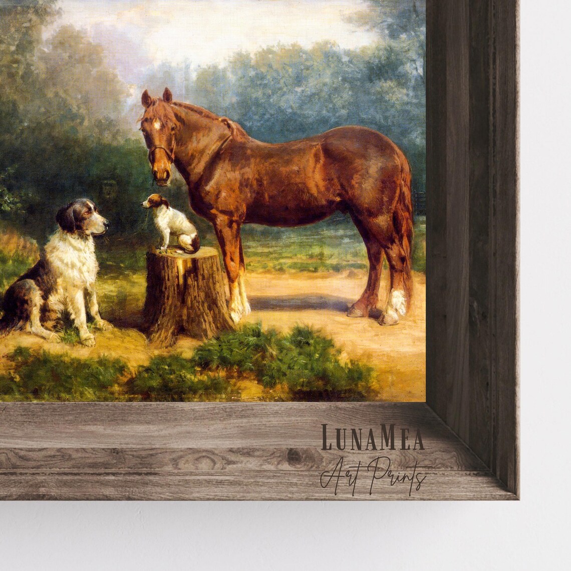 Horse And Dog Vintage Art Print, Rustic Farmhouse - Image 2