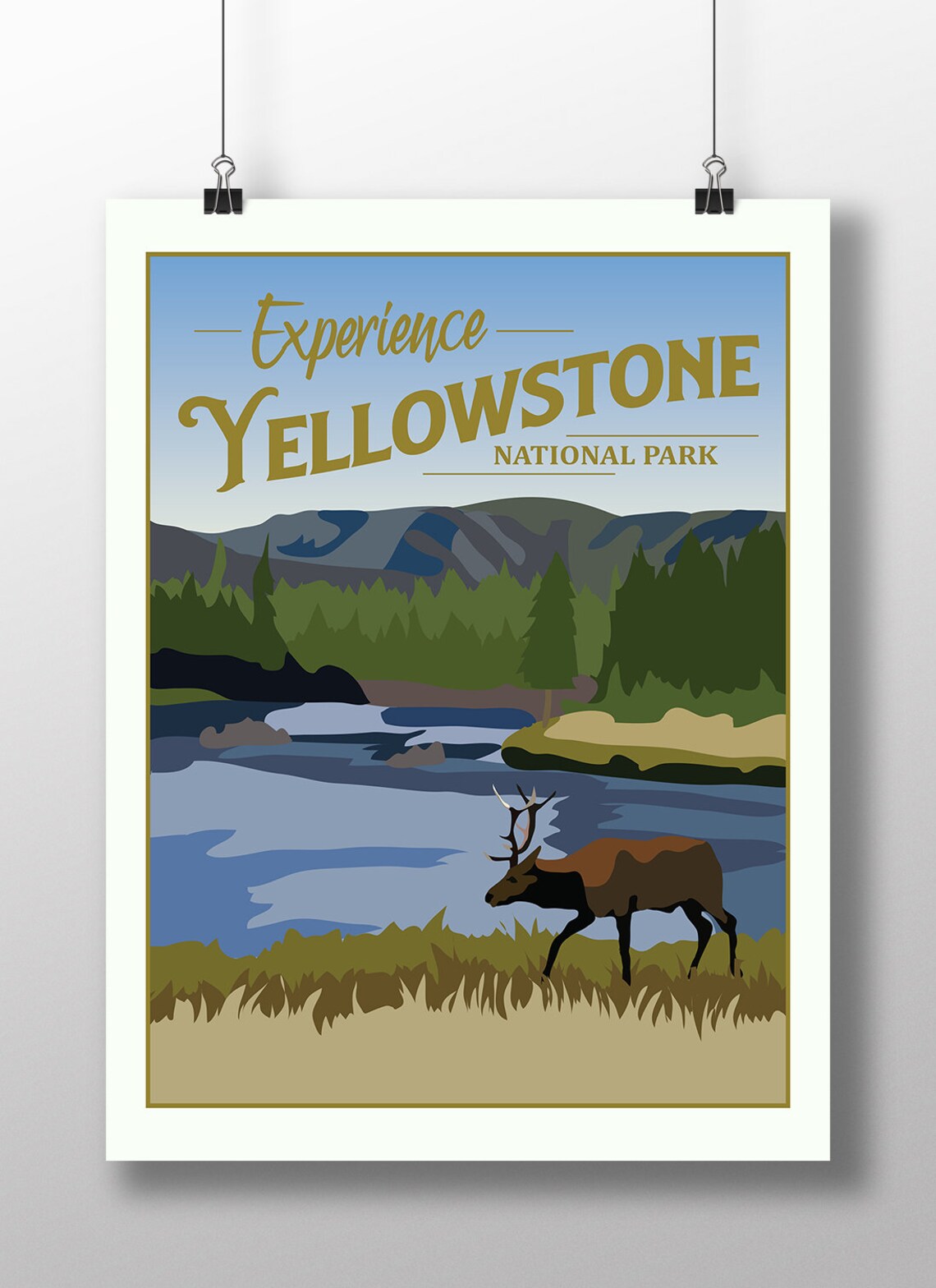 Yellowstone National Park Vintage Travel Poster
