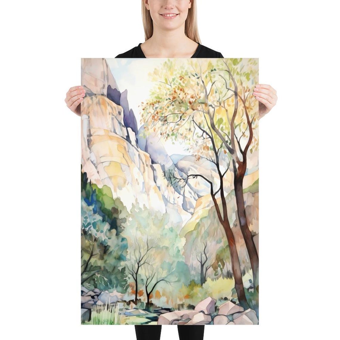 Zion National Park Watercolor Painting Utah Art Print Watercolor Landscape Travel Art Poster Home Decor Gift Art - Image 5