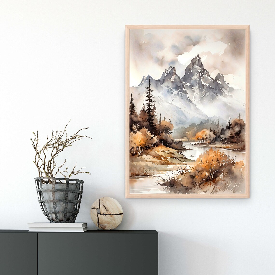 Grand Tetons National Park Mountain Landscape Art Print - Image 2