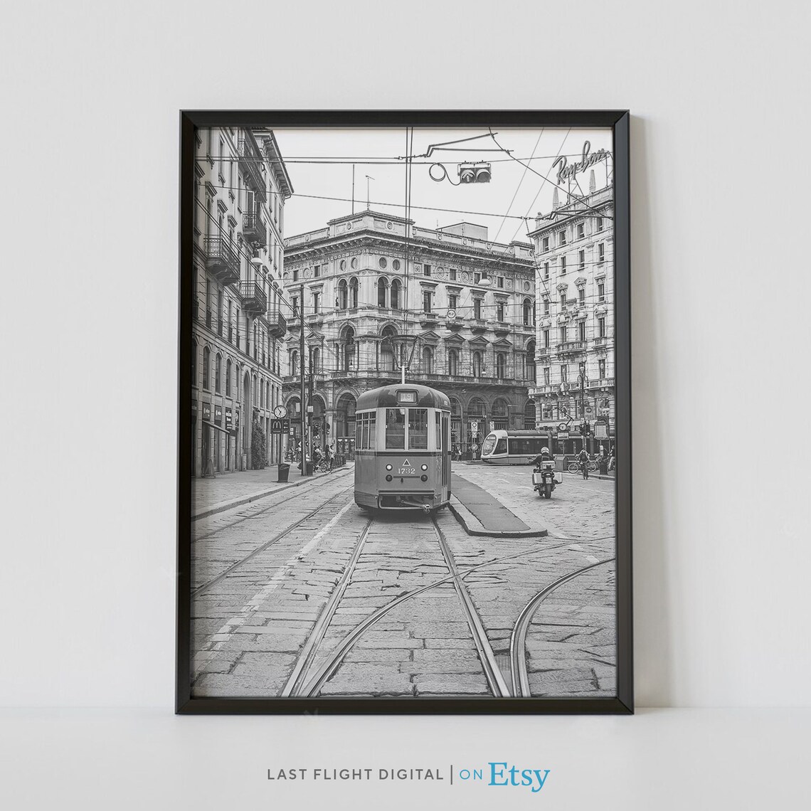 Milan Italy Tramway Trolley Travel Poster