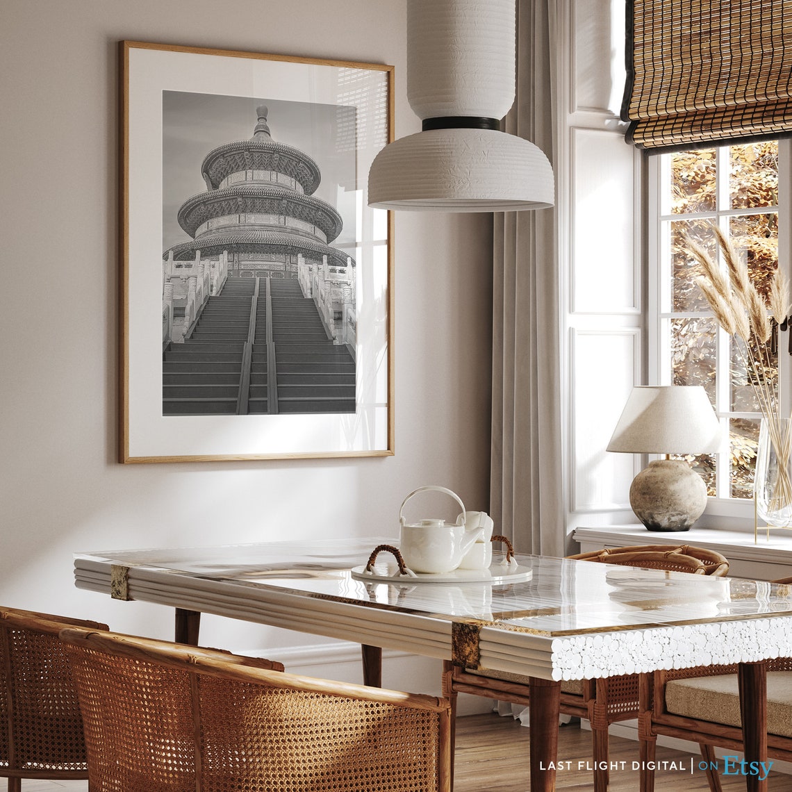 China Poster Beijing Print Temple Of Heaven China Print Beijing Poster Asia Black And White Photo Cityscape Skyline City Streets - Image 5