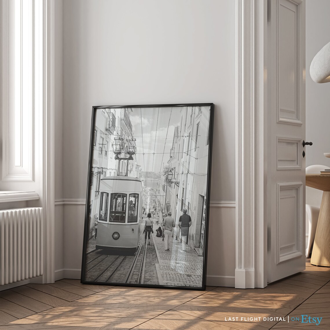 Lisbon Tram 28 Portugal Travel Poster, Black And White - Image 3