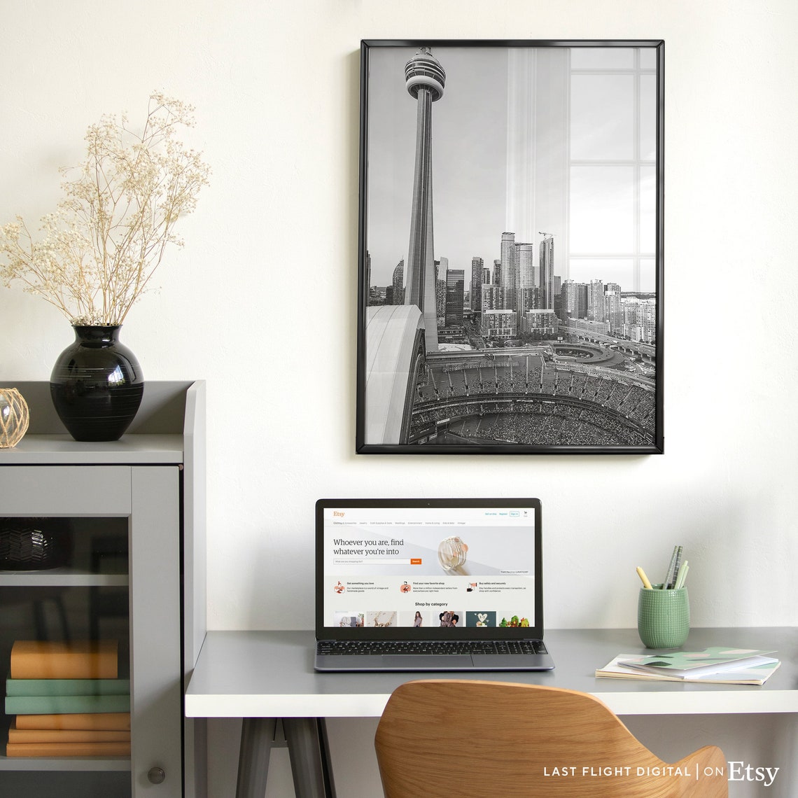 Canada Toronto CN Tower Rogers Centre Skyline City View Poster - Image 4