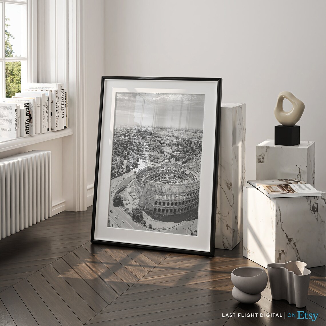 Rome Travel Poster, Black and White Cityscape - Image 3