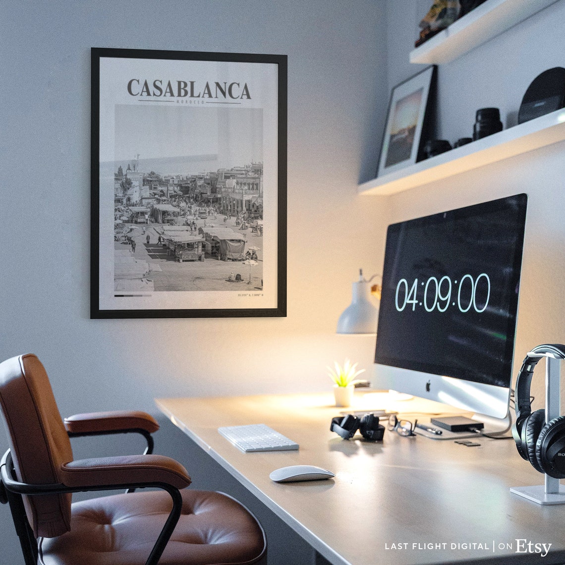 Casablanca Poster Morocco Print Market Marketplace Morocco Poster African Art Casablanca Print Black White Photography City Africa - Image 3