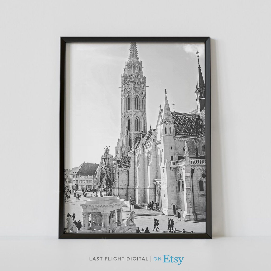 Budapest Print Hungary Poster Matthias Church Budapest Poster Hungary Print Black White Photography Europe City Streets Parliament