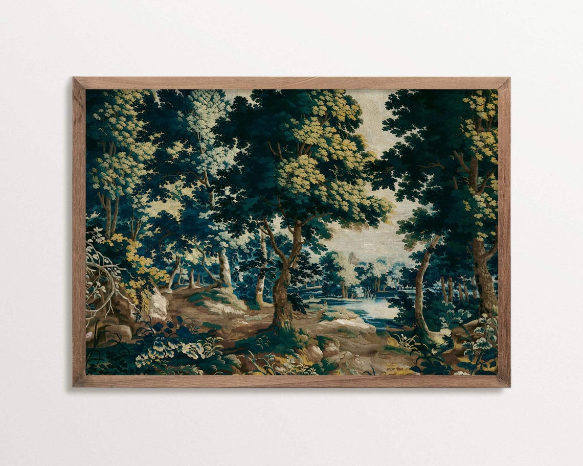 Verdure Landscape Vintage Scenic Wall Art Print