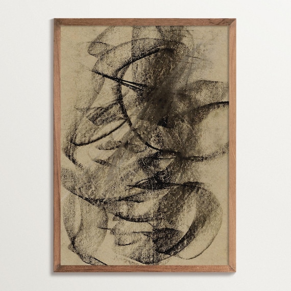 Wabi Sabi Abstract, Japandi Sketch Art Print