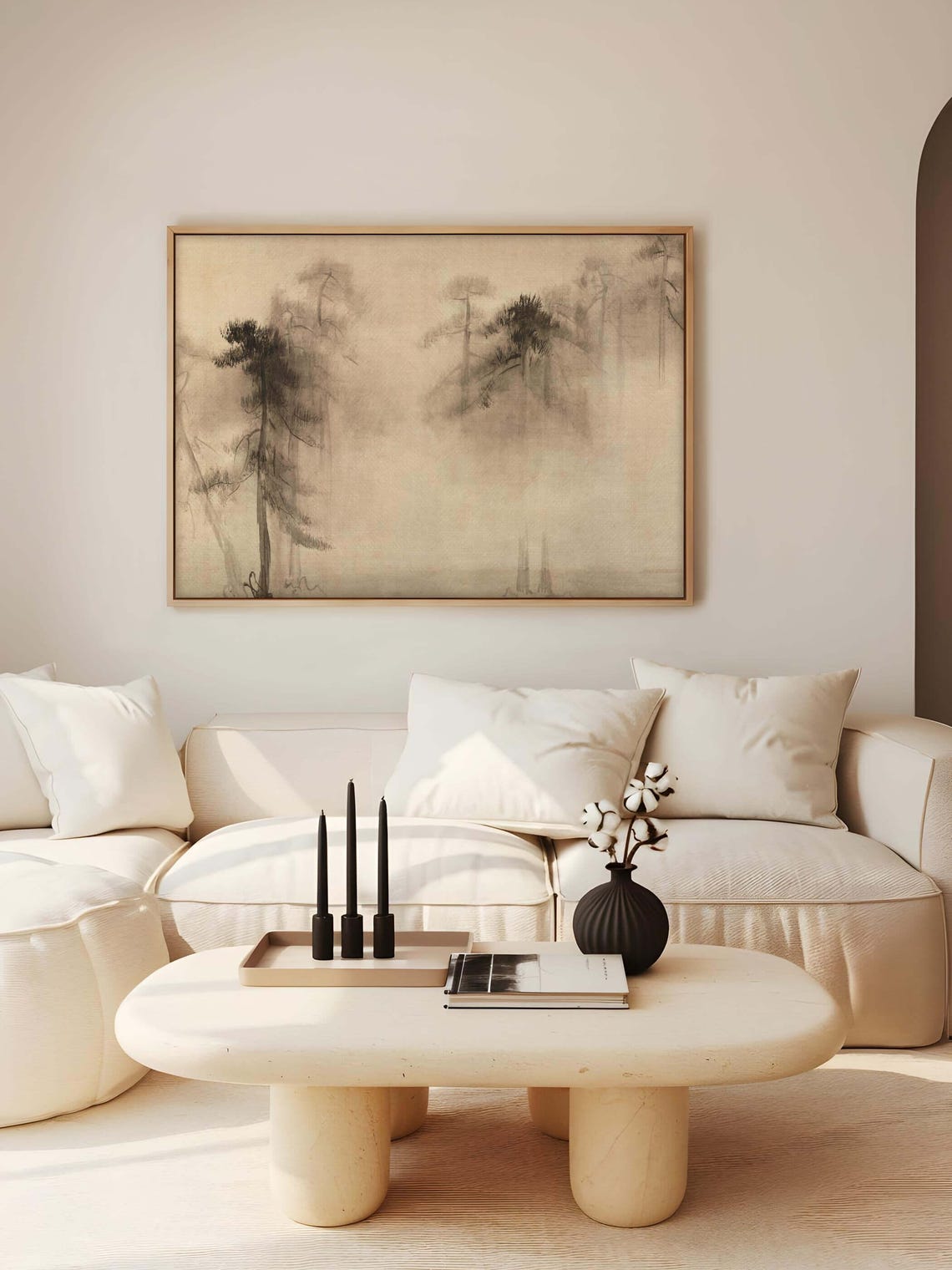 Wabi Sabi Misty Forest Minimalist Wall Art Print - Image 2