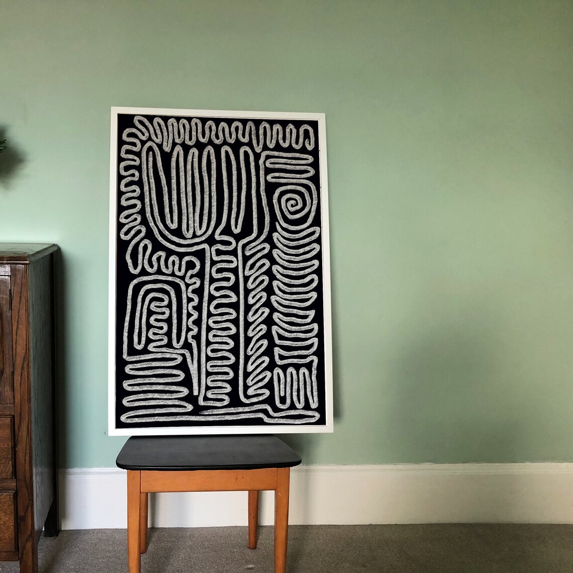 Black Art Abstract Squiggly Lines Poster Print - Image 2