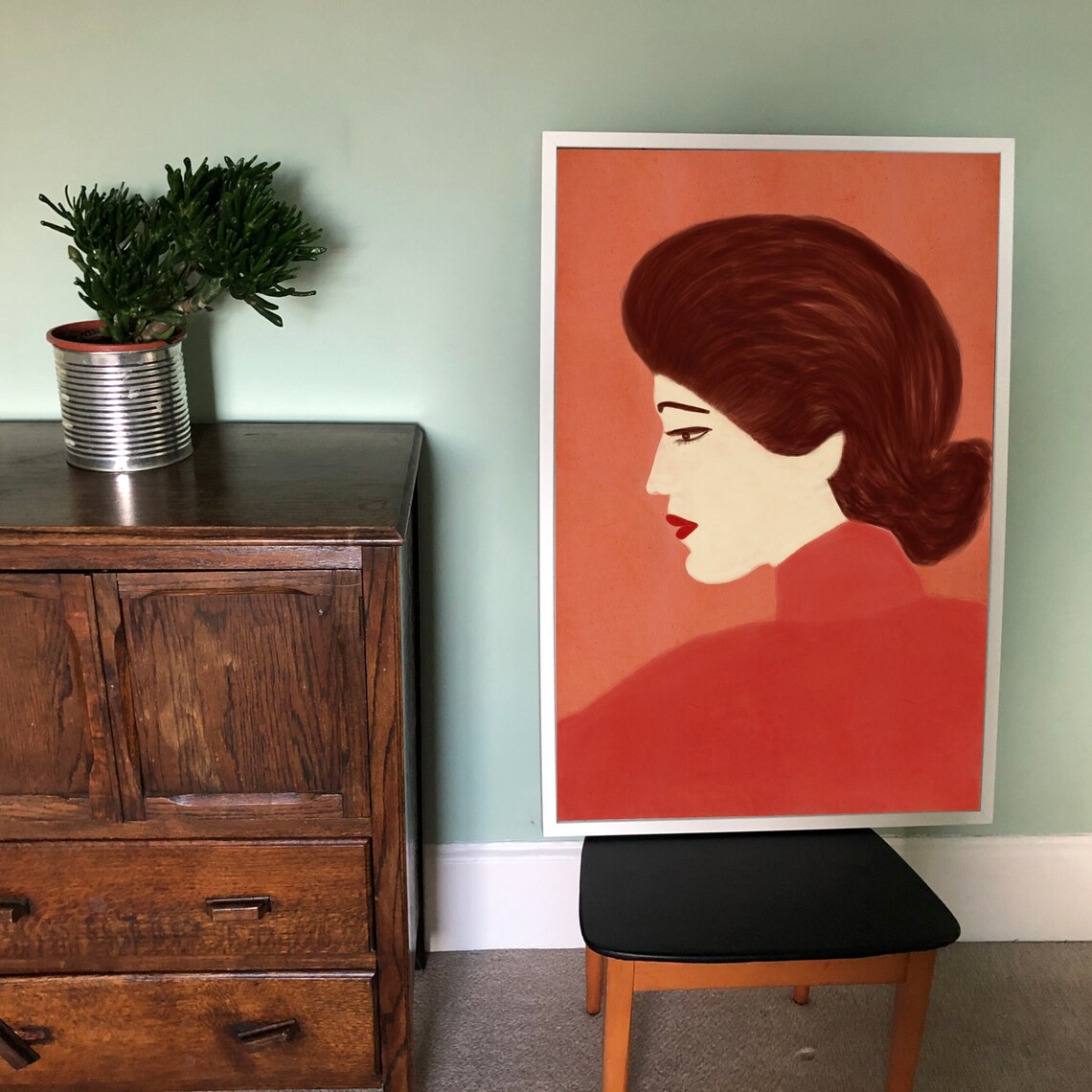 Woman In Red Portrait Art Print, Bohemian Decor - Image 2