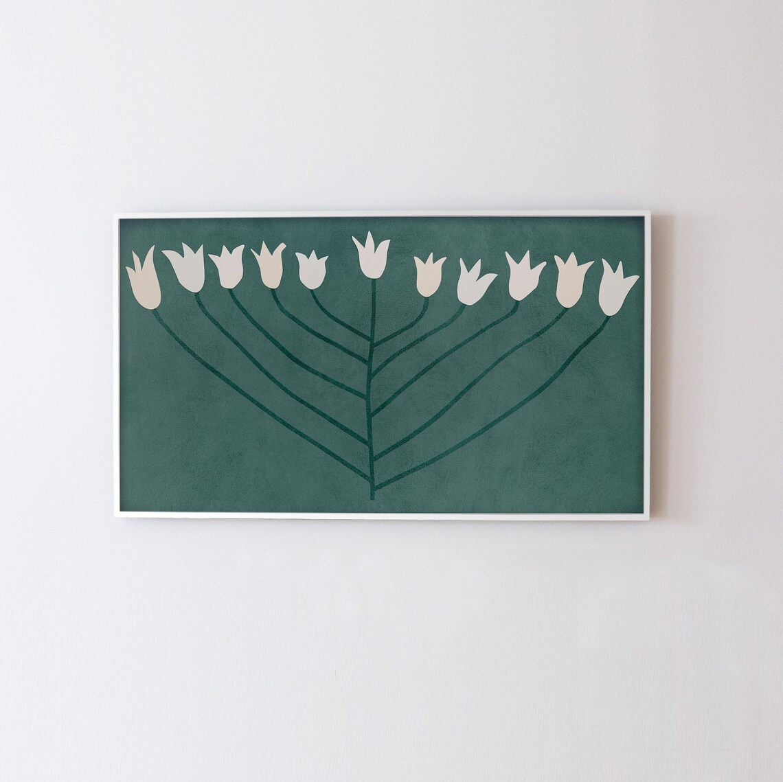 Modern Green Floral Spring Art Print, Botanical Decor