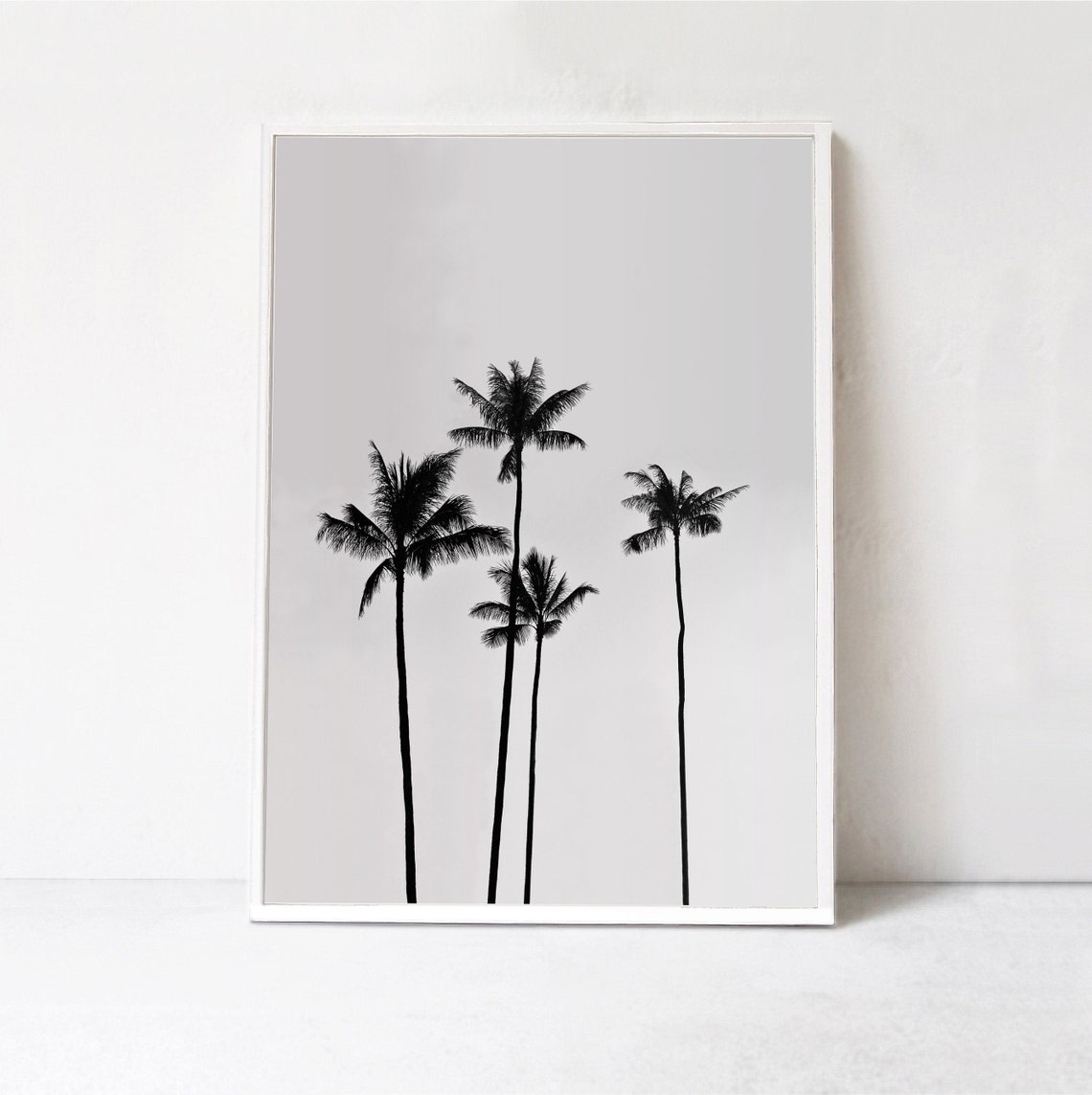 Palm Tree - Black And White Tropical