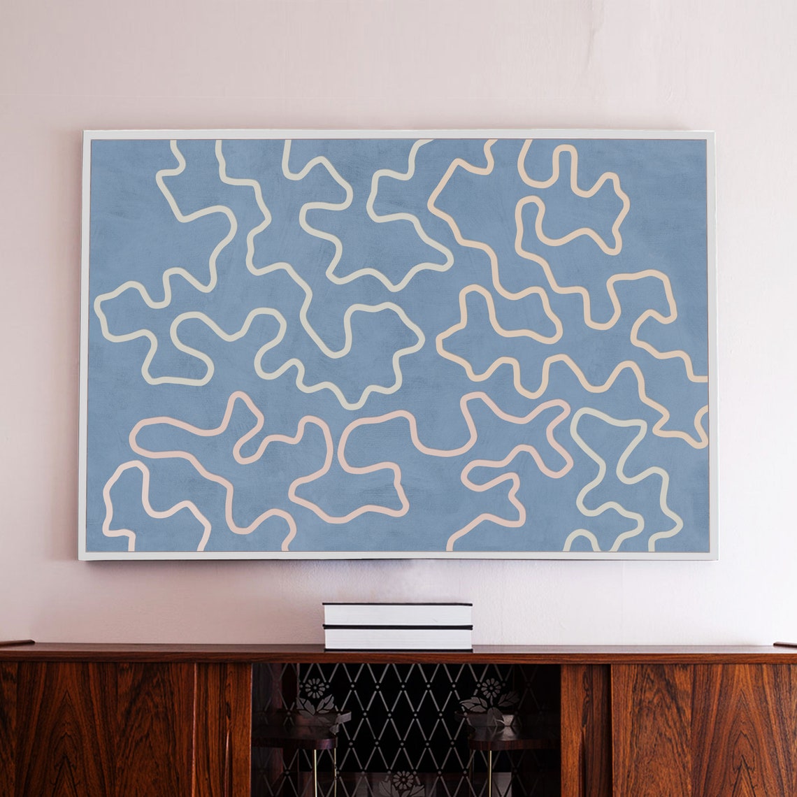 Squiggle Lines Abstract Sky Print, Modern Scandi Boho - Image 2