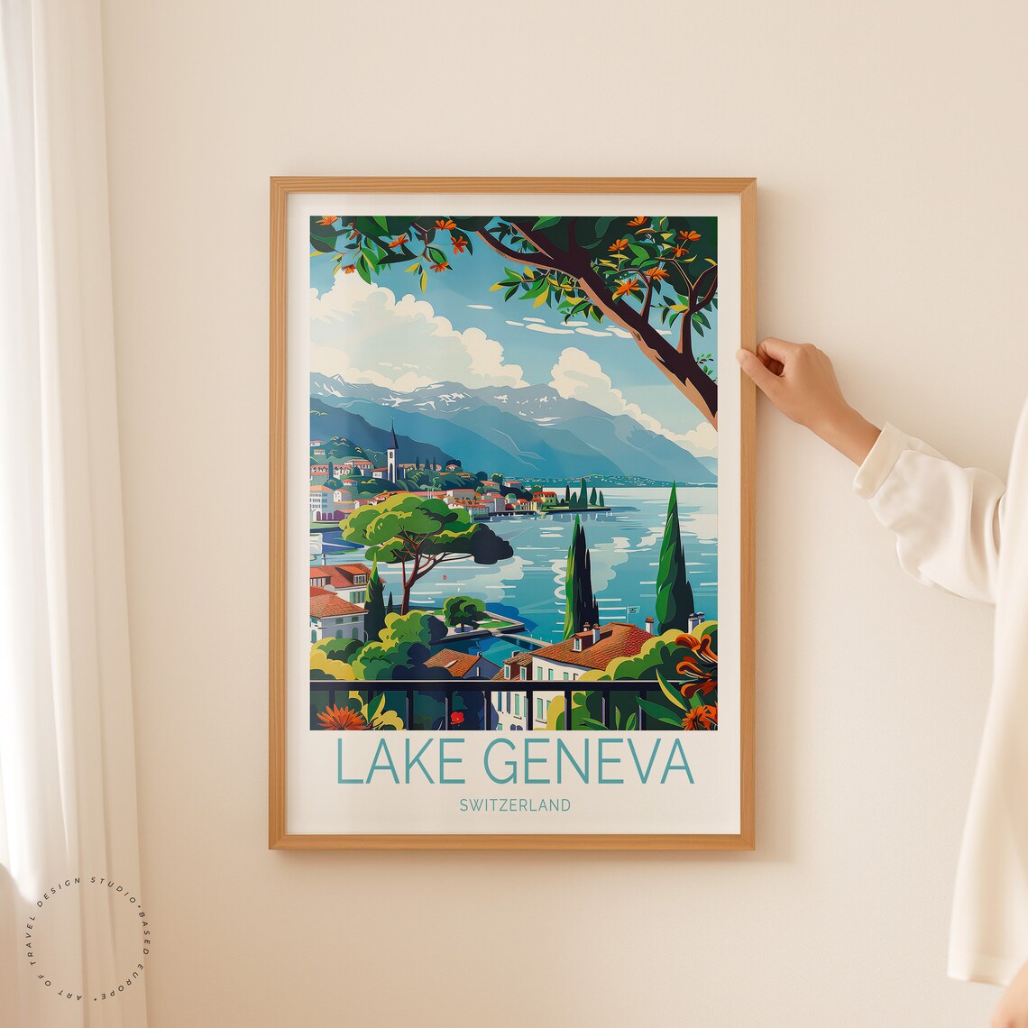 Lake Geneva Travel Poster, Switzerland Wall Art - Image 2