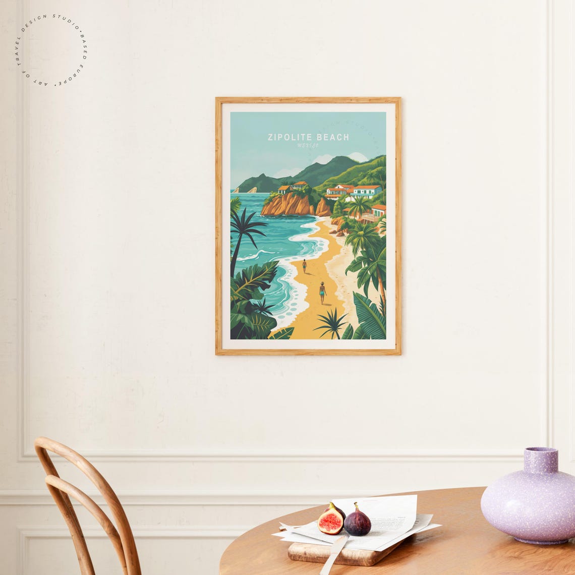 Zipolite Beach Mexico Tropical Shoreline Golden Sand Travel Poster - Image 4