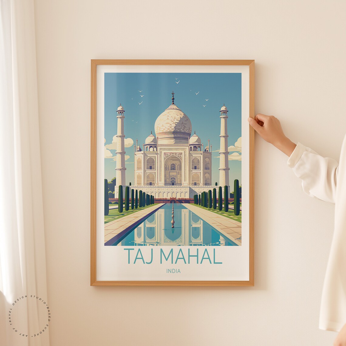 Taj Mahal Travel Poster, India Wall Art Print - Image 2