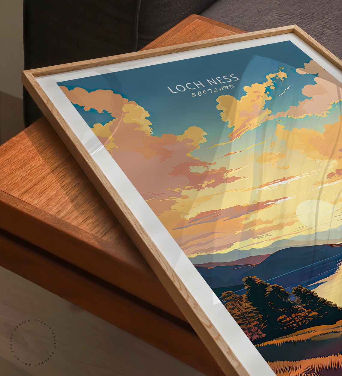 Loch Ness Scotland Golden Sunset Over The Calm Highland Loch Poster - Image 3