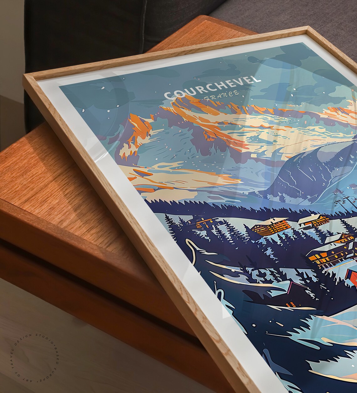 Courchevel France Alpine Ski Resort Gondola Village Snow Poster - Image 3