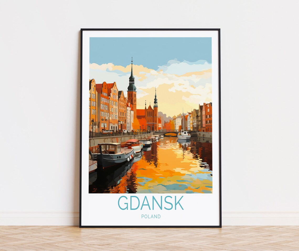 Gdask Travel Poster, Poland Travel Poster Art