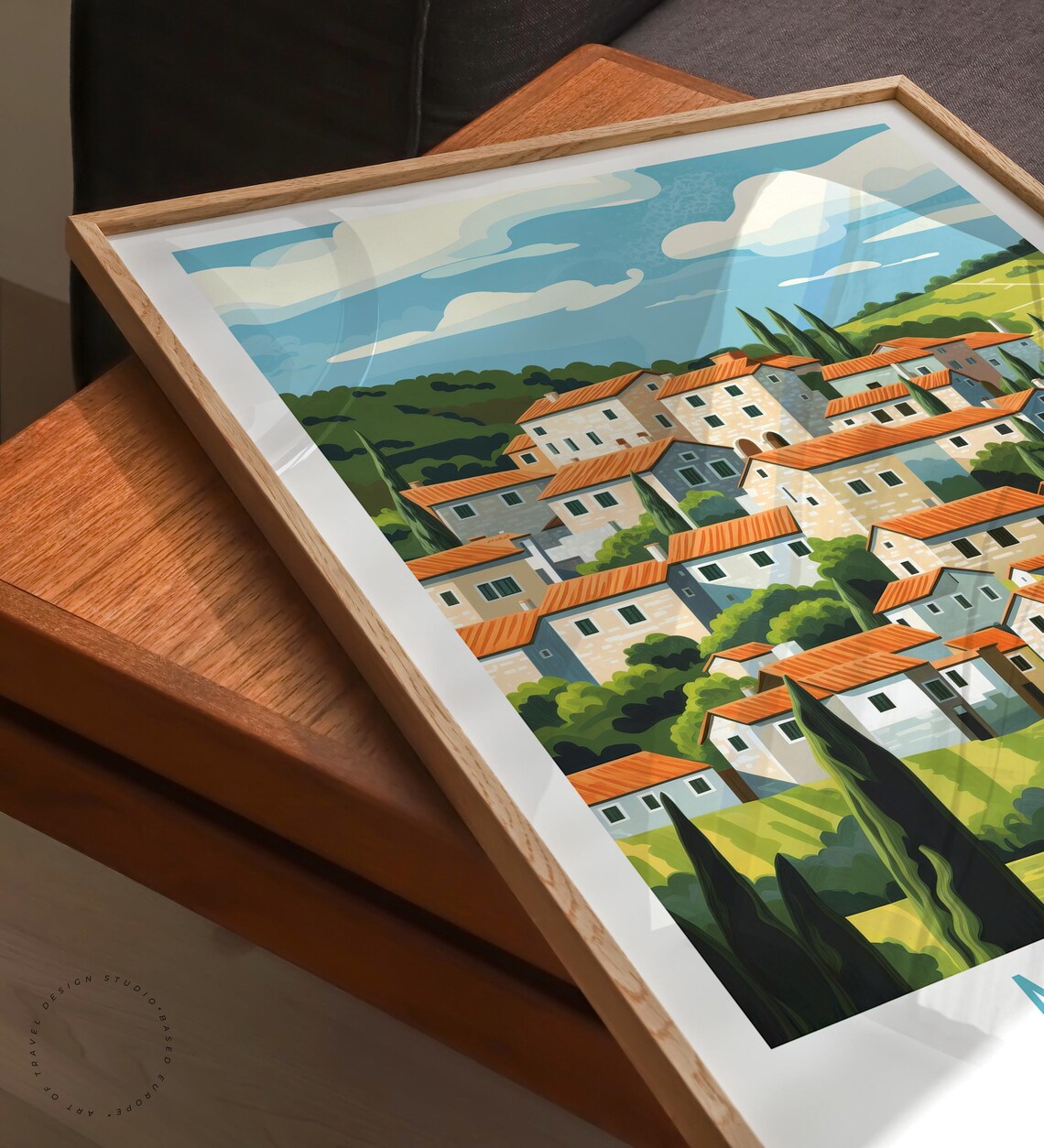 Motovun Croatia Hilltop Village Terracotta Panorama Travel Poster - Image 3