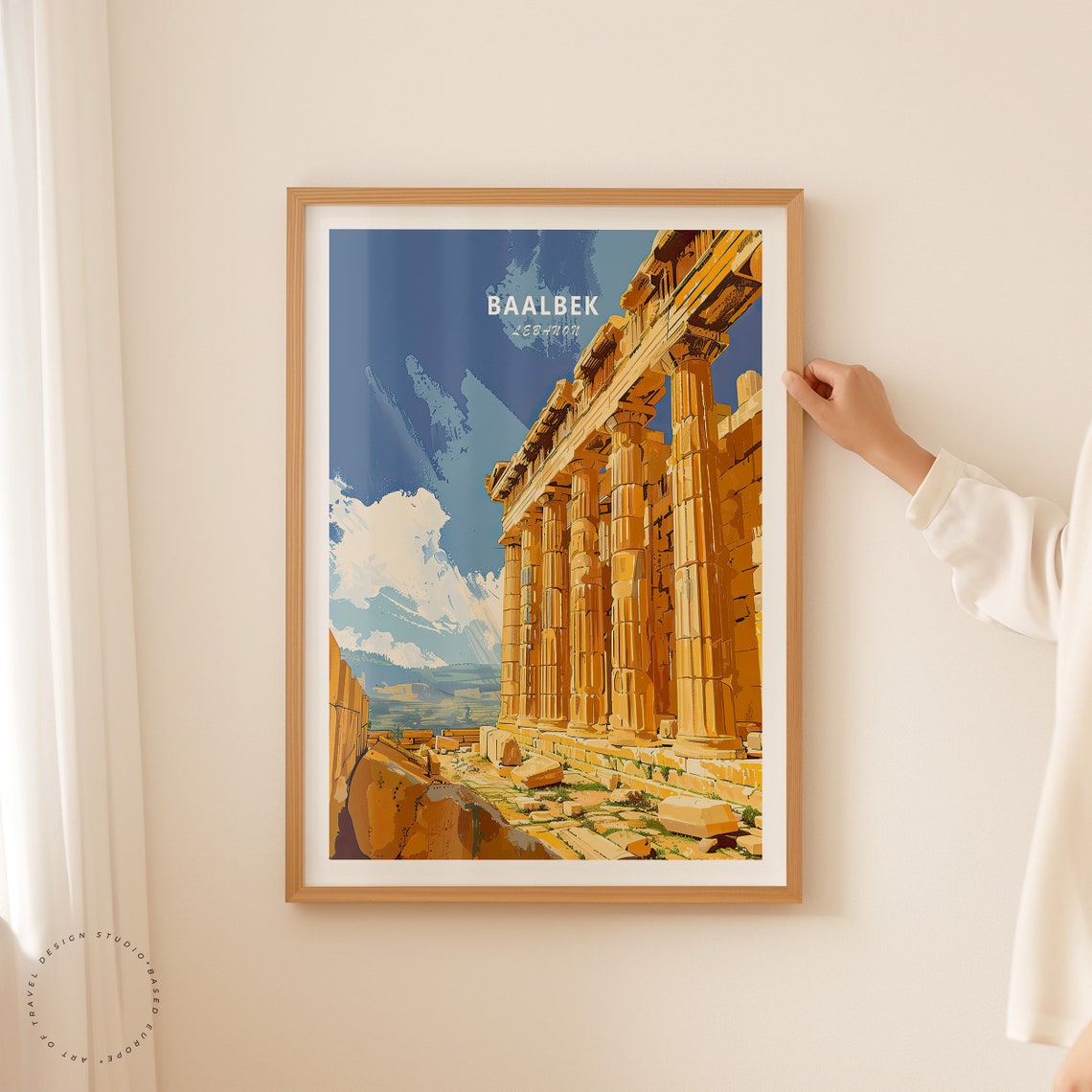 Baalbek Lebanon Poster Lebanon Travel Wall Art Baalbek Custom Travel Poster Home Decor Birthday Gifts Personalised Gifts - Image 2