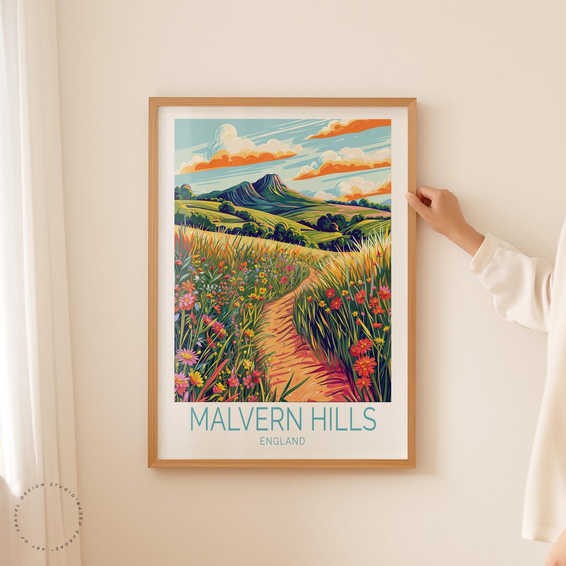 Malvern Hills England Wildflower Path Sunset Meadow Travel Poster - Image 5