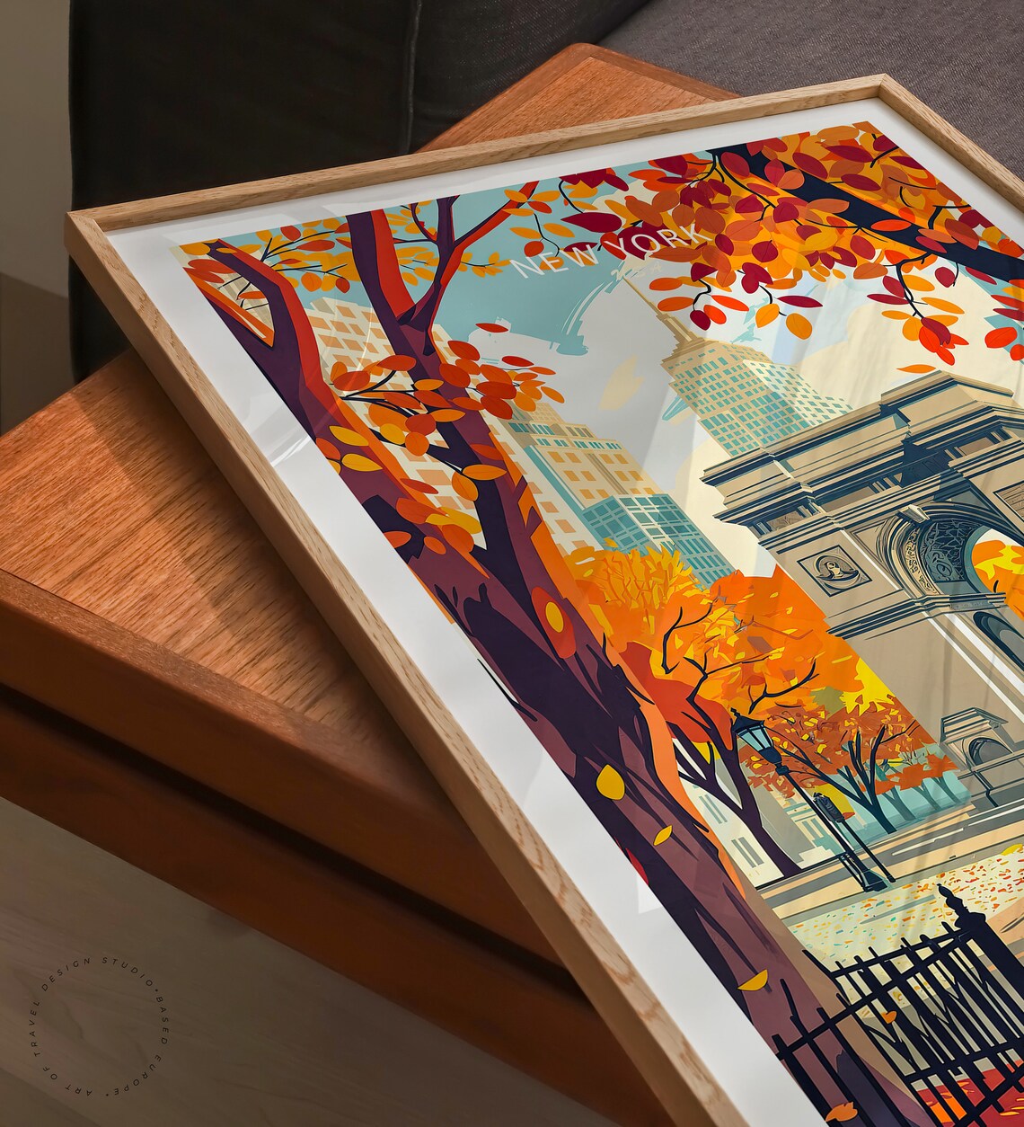 Usa New York City Travel Poster New York Autumn Print Usa Wall Art Travel Home Decor Personalised Present Honeymoon Gift - Image 3