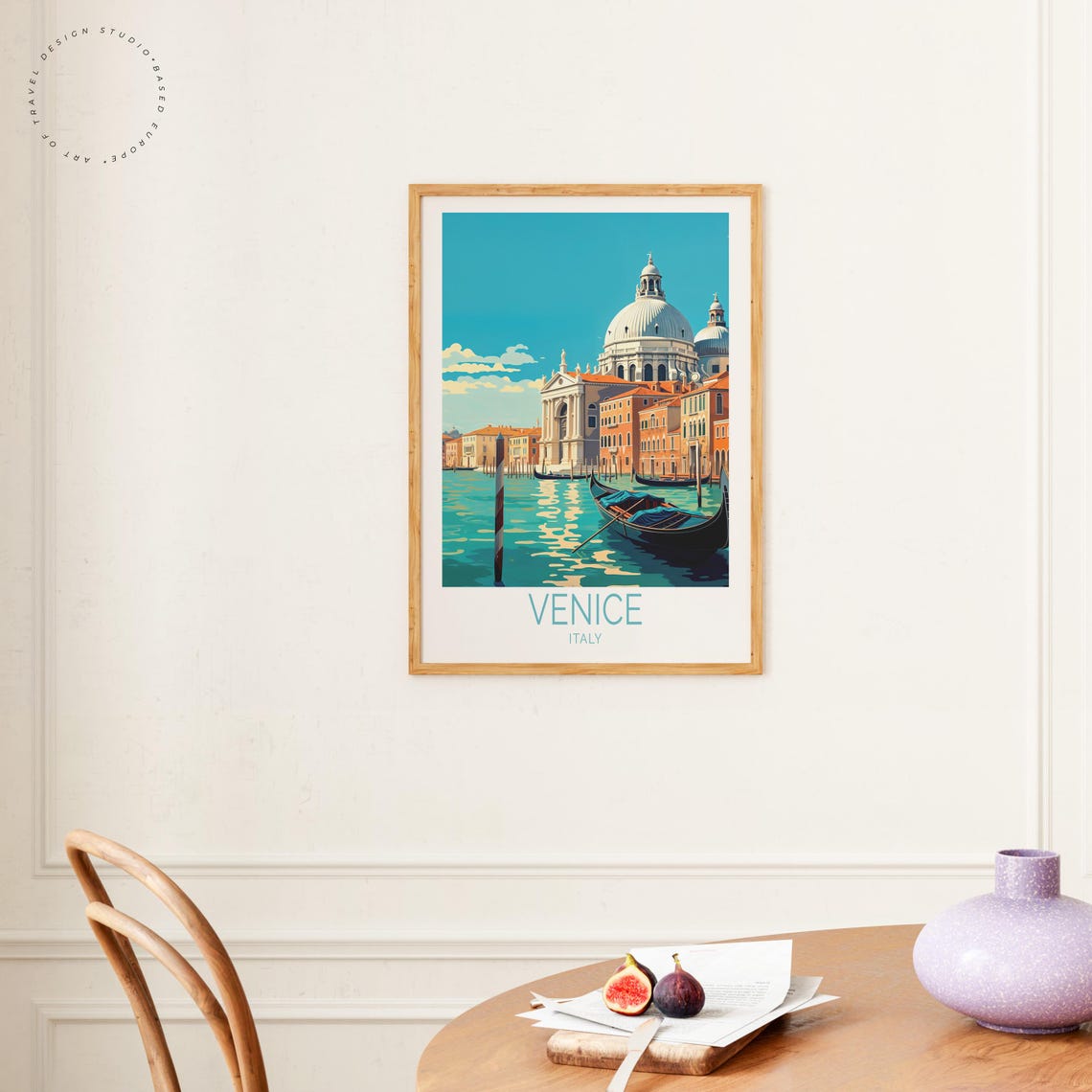 Venice Italy Salute Basilica Domes Gondolas Grand Canal Scene Poster - Image 4
