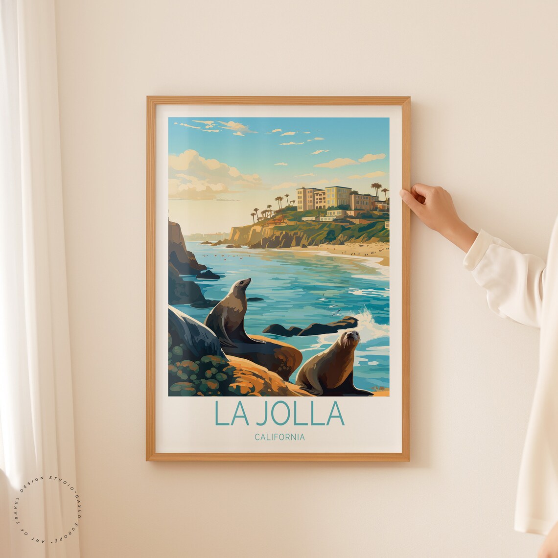 La Jolla Travel Poster, California Wall Art - Image 2