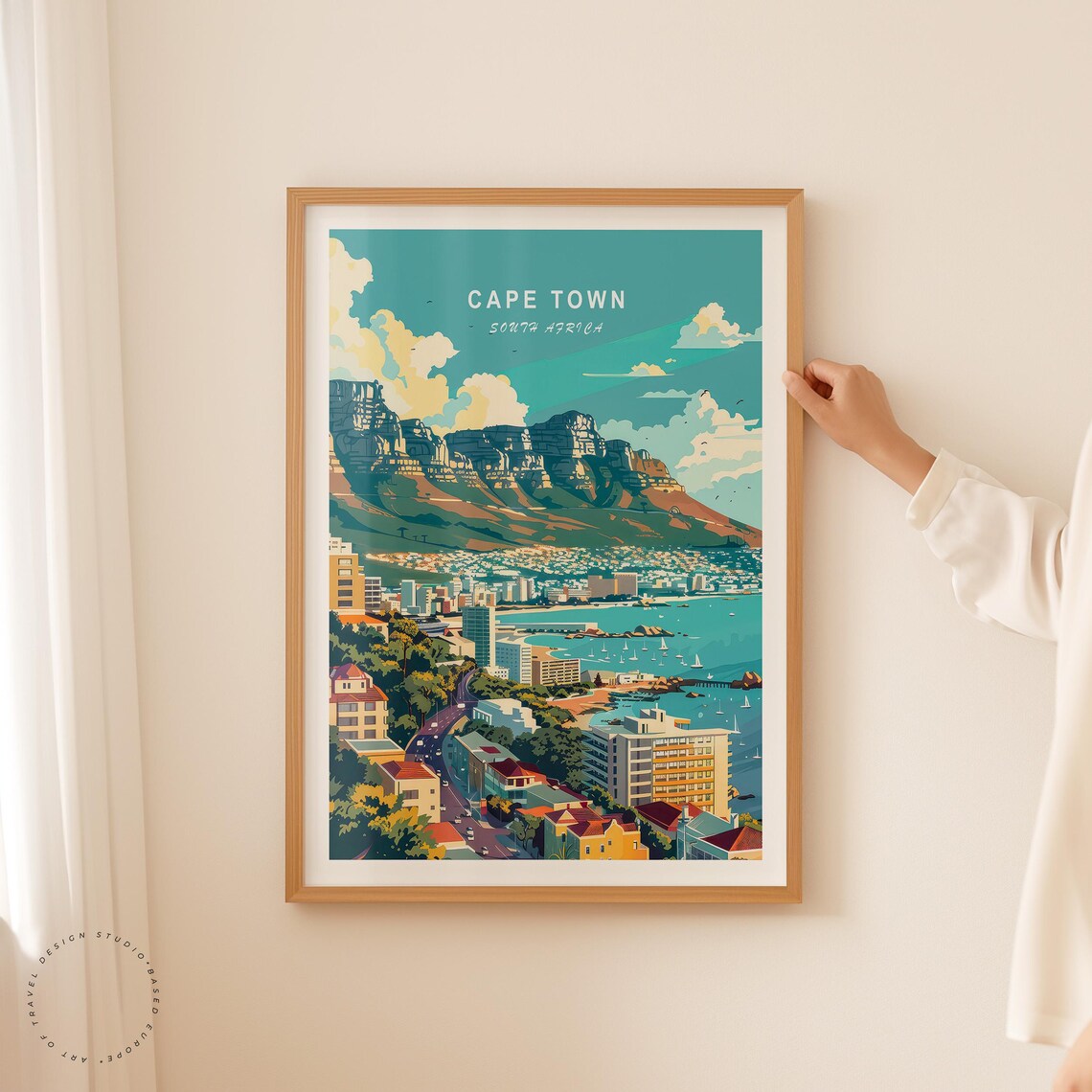 Cape Town Africa Travel Poster South Africa Cape Town Wall Art Wedding Gifts Birthday Present Custom Travel Poster - Image 2