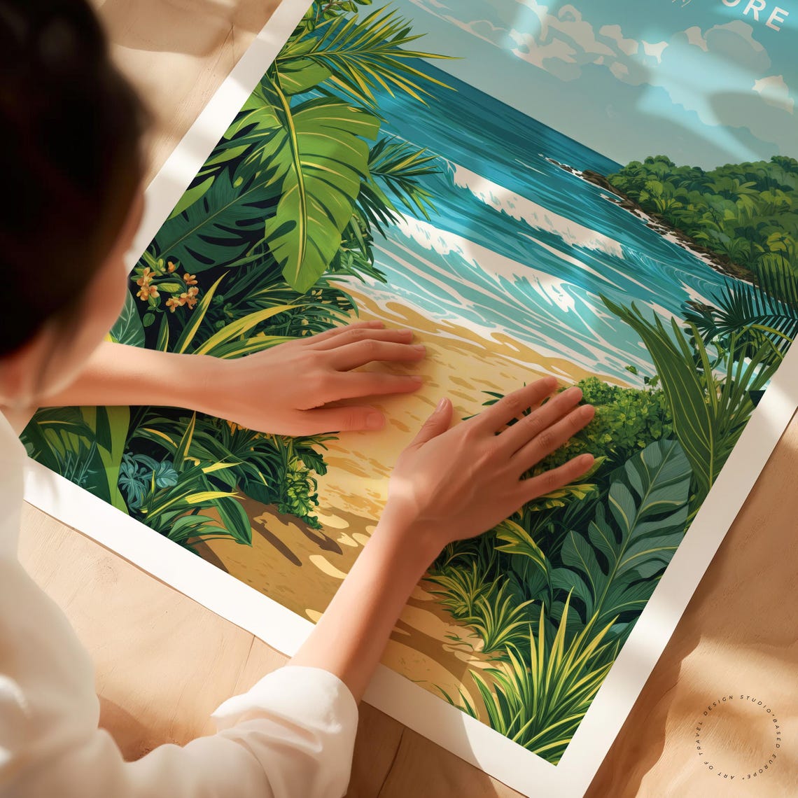 North Shore Hawaii Tropical Beach Jungle Pathway Ocean Travel Poster - Image 3