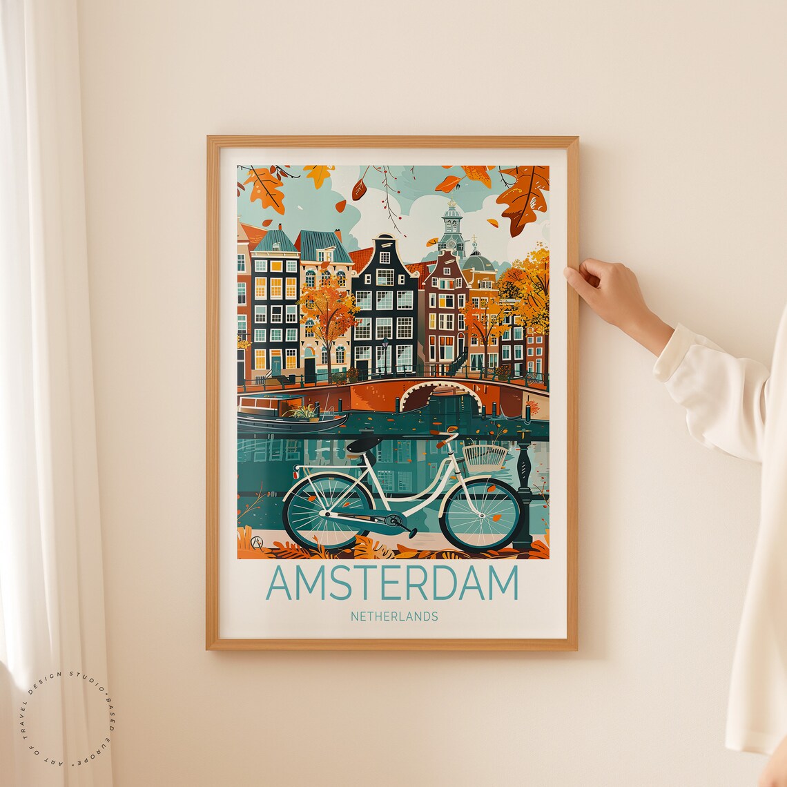 Amsterdam Netherlands Travel Poster, City Print - Image 2