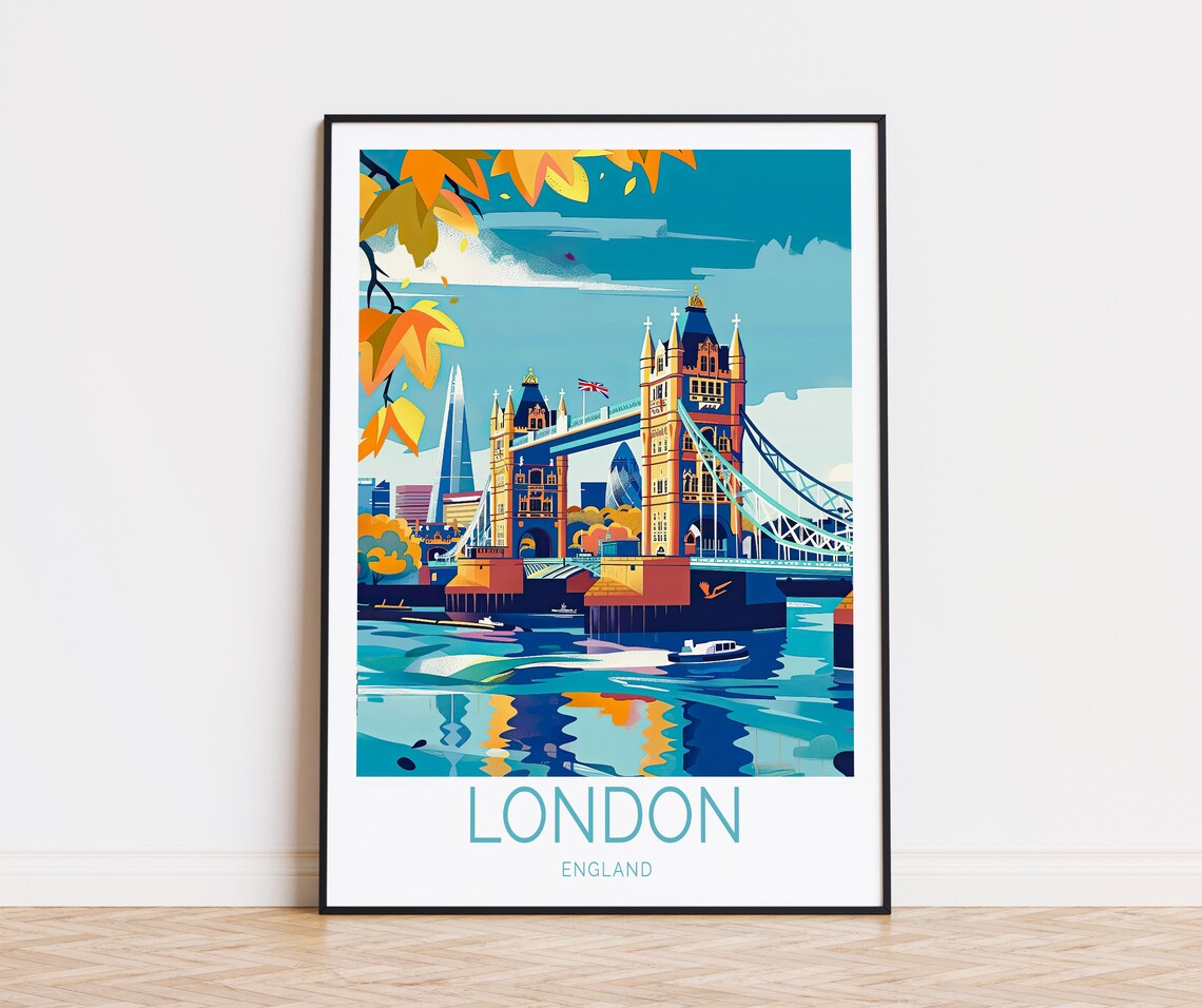 London UK Travel Poster, England City Print