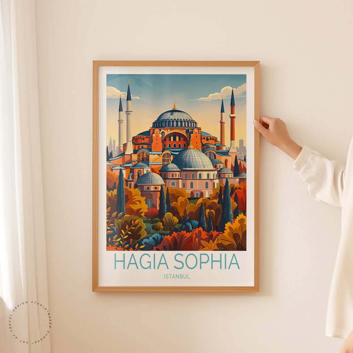 Hagia Sophia Travel Poster Turkey Istanbul Print Historical City Poster Hagia Sophia Istanbul Wall Art Personalised Gifts - Image 2